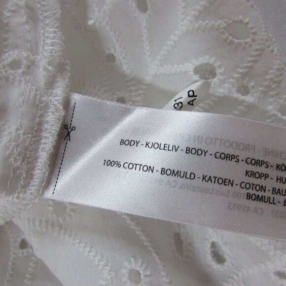 Ariat Women's Ruffle Shoulder Eyelet Coquette Top Blouse Cloud Dancer - Picture 5 of 5